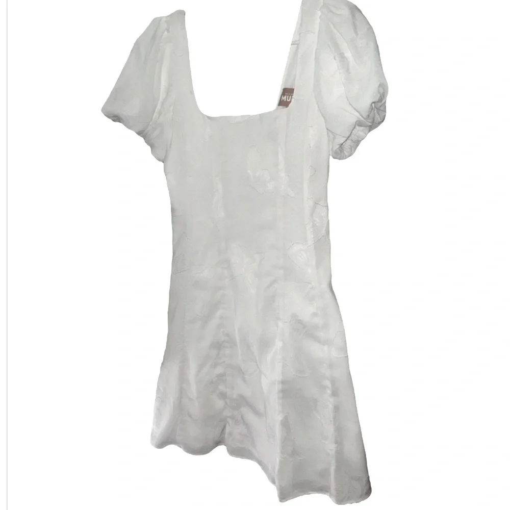NWOT Show Me Your Mumu Mia Dress in white with butterfly stitch size Small